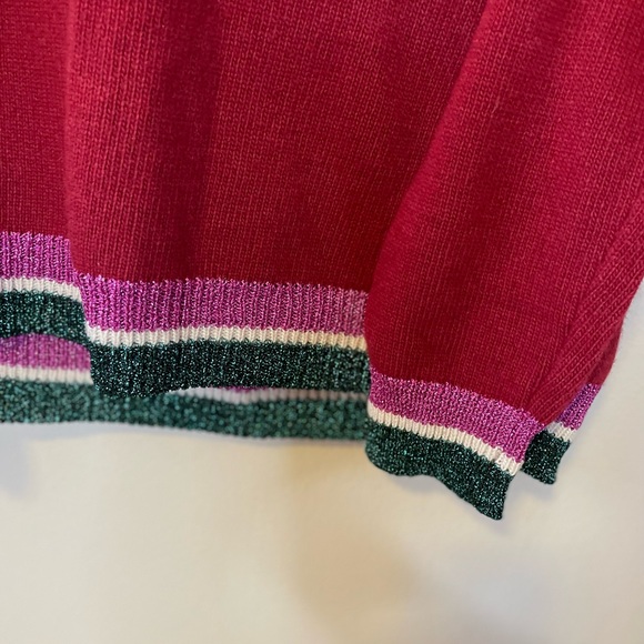 Pepita V-neck Lover Sweater - Picture 4 of 4